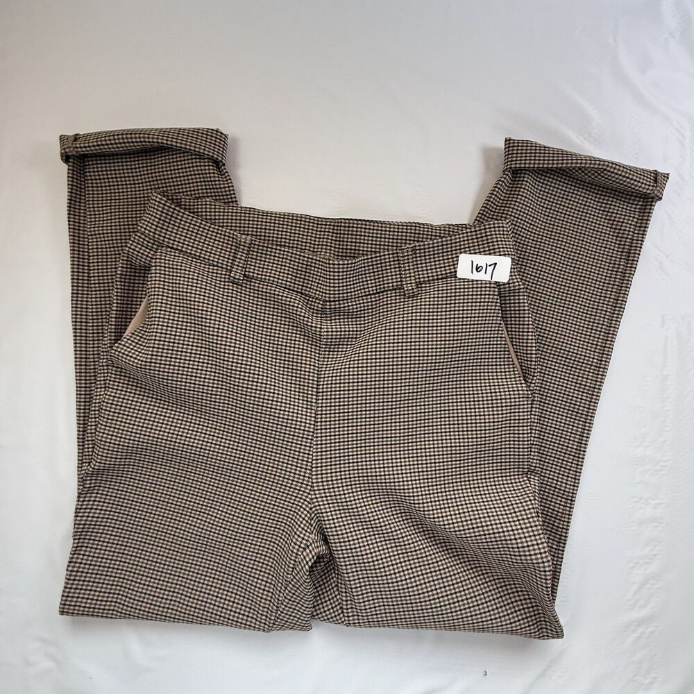 A.LA Plaid Houndstooth Pants Size 12 Dark Academia Office Siren Ankle Trousers